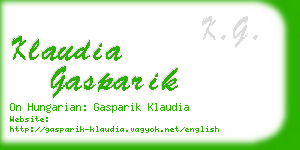 klaudia gasparik business card